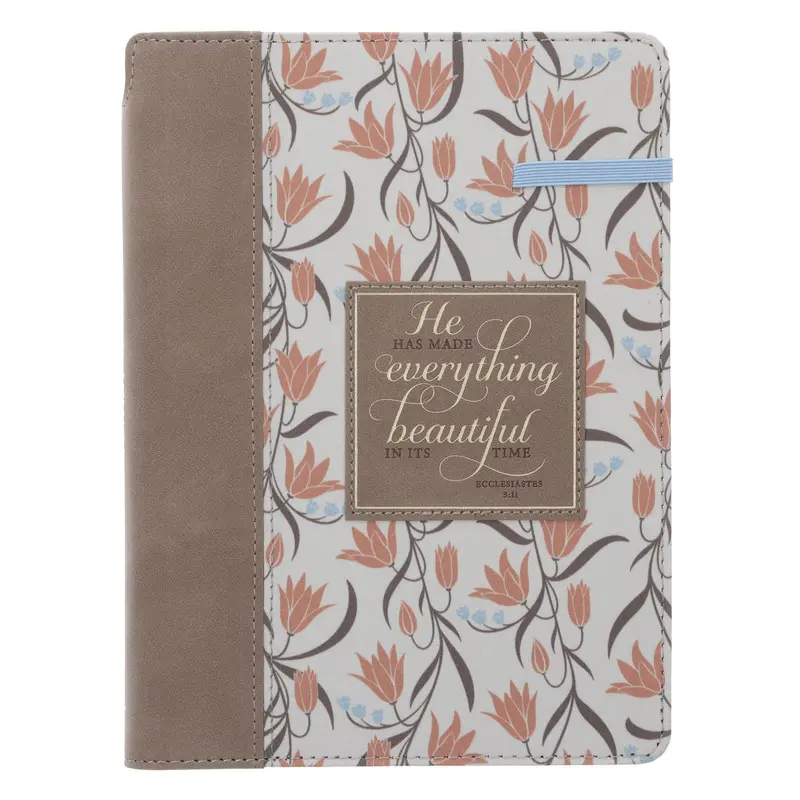He Has Made Everything Beautiful — Faux Leather Journal With Elastic Closure & Pen Loop 1