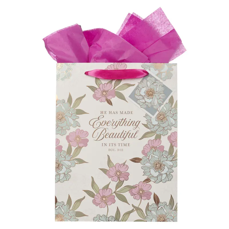 'He Has Made Everything Beautiful' Portrait-Style Gift Bag With Matching Tag 1