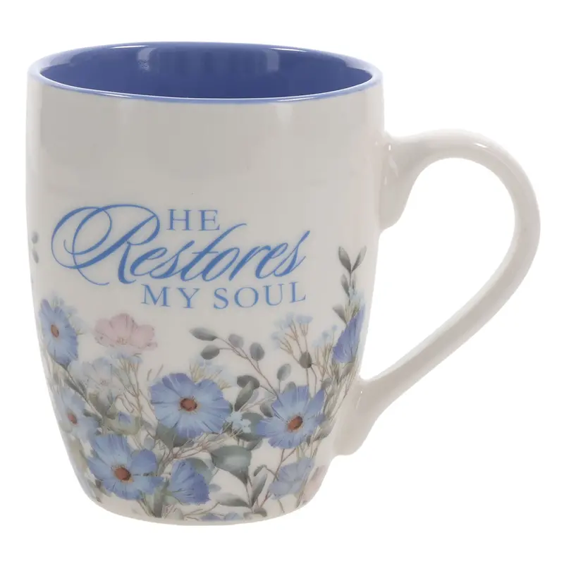 'He Restores My Soul' Inspirational Ceramic Mug 1