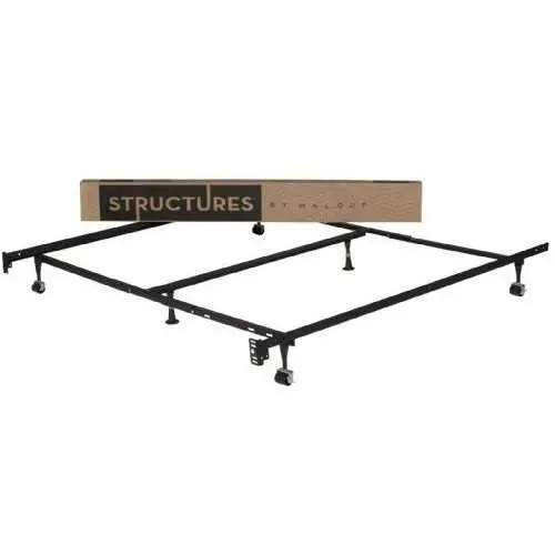Heavy-Duty Adjustable 6-Leg Metal Bed Frame – Fits Twin Through King Sizes 1