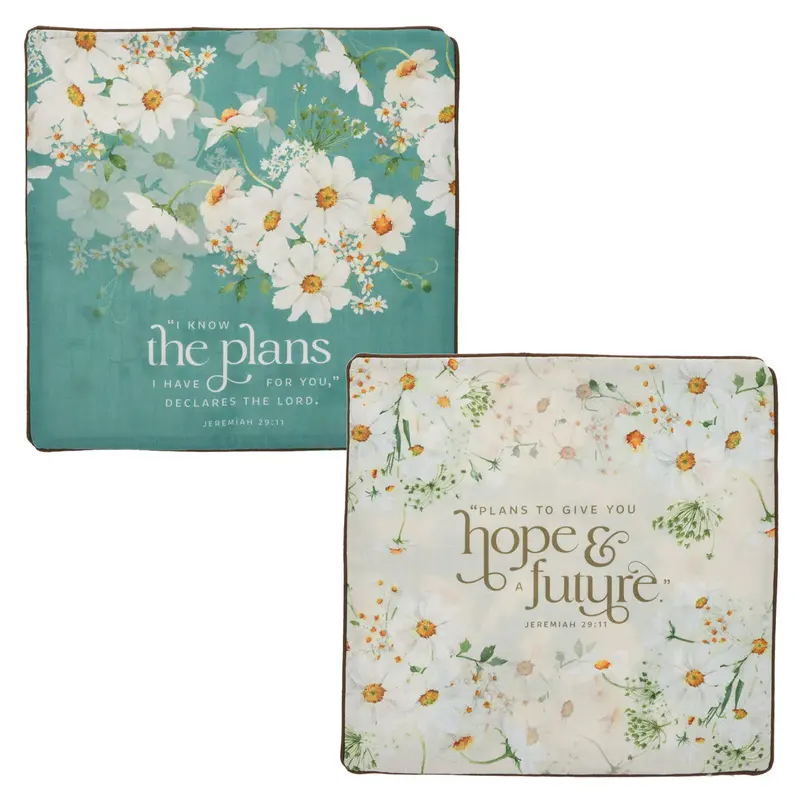 'Hope And A Future' Two-Piece Square Pillow Cover Set – Jeremiah 29:11 Design 1