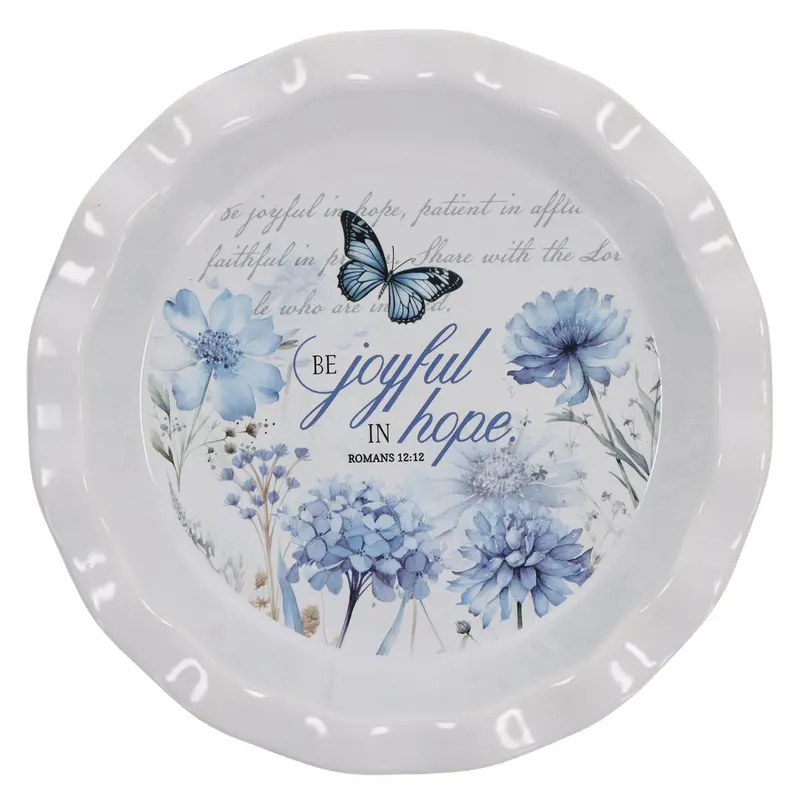 Hope-Focused Ceramic Pie Plate With Uplifting Scripture 1