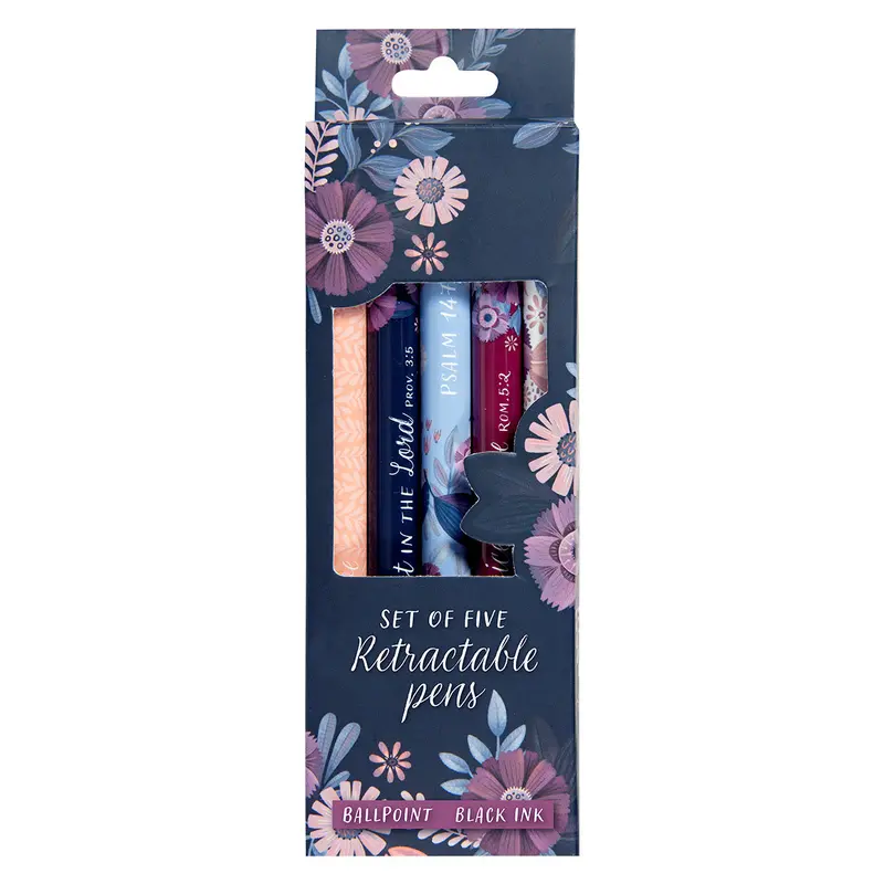 Hope In The Lord Pen Set – Five Retractable Pens Featuring Proverbs 3:5 1