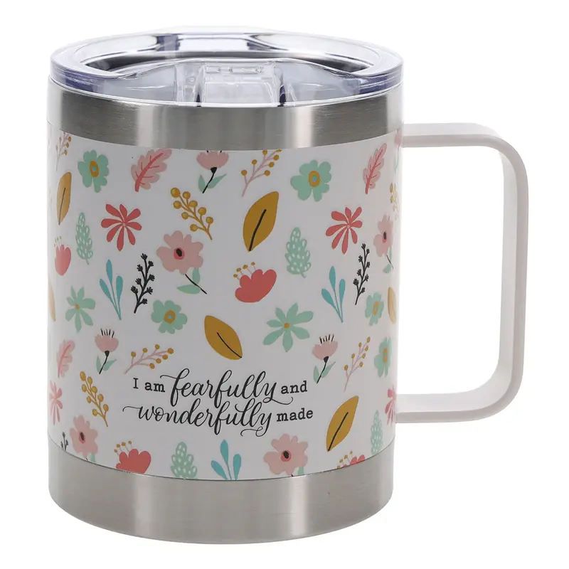 'I Am Fearfully And Wonderfully Made' Stainless Steel Travel Mug – Camp-Style Insulated Design 1