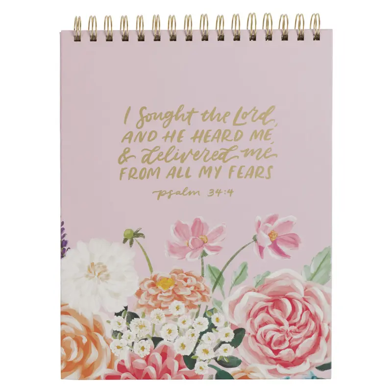 I Sought The Lord Wirebound Notepad – A4 Size With Psalm 34:4 Verse 1