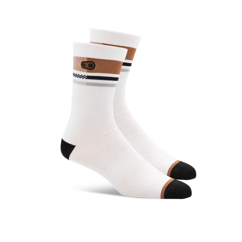 Icon Mtb Performance Socks – White & Brown 1