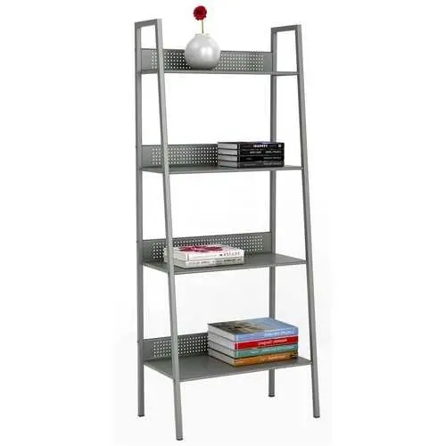 Industrial 4-Shelf Metal Bookcase For Modern Interiors 1