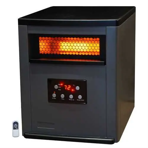 Infrared Space Heater (5,200 Btu) With Remote Control And Dual-Tone Fireproof Housing 1