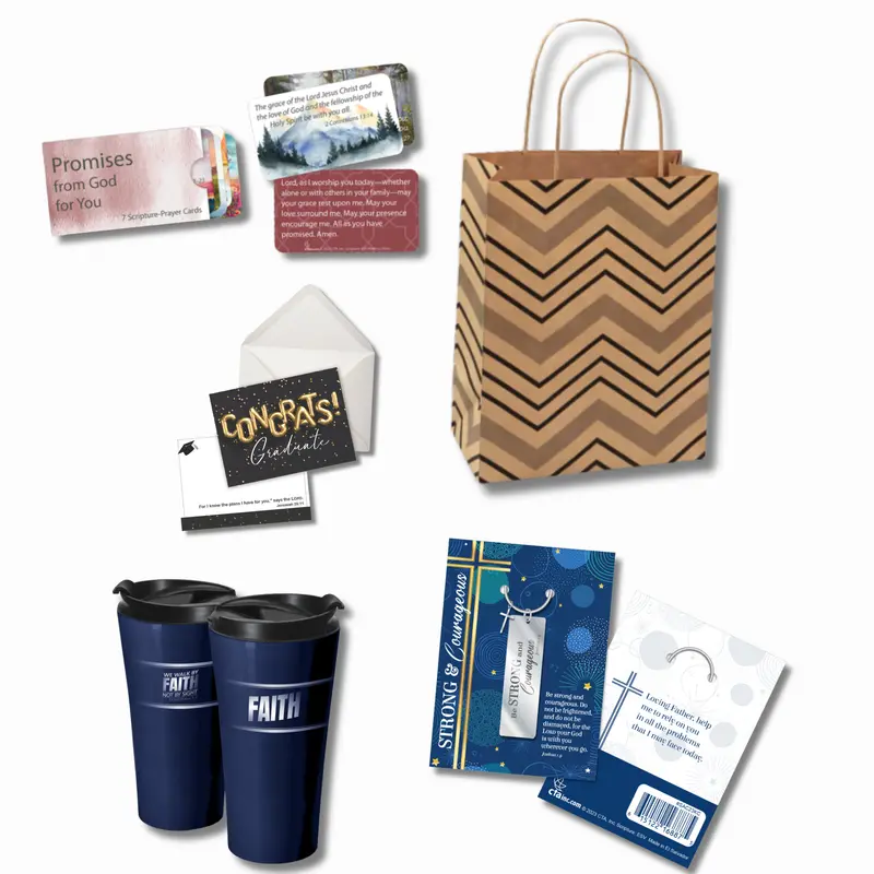 Inspirational Graduation Gift Set – ‘Strong & Courageous’ Themed Encouragement 1