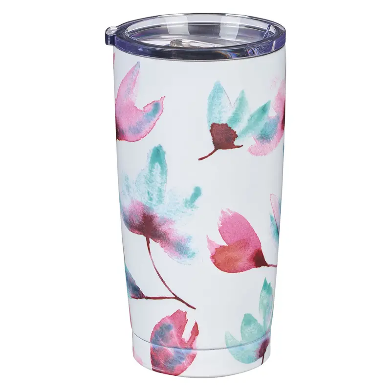 'It'S The Little Things' Pink Petal-Design Stainless Steel Mug 2