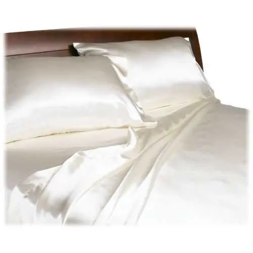 Ivory California King Satin Sheet Set – Lustrous Bed Linens 1