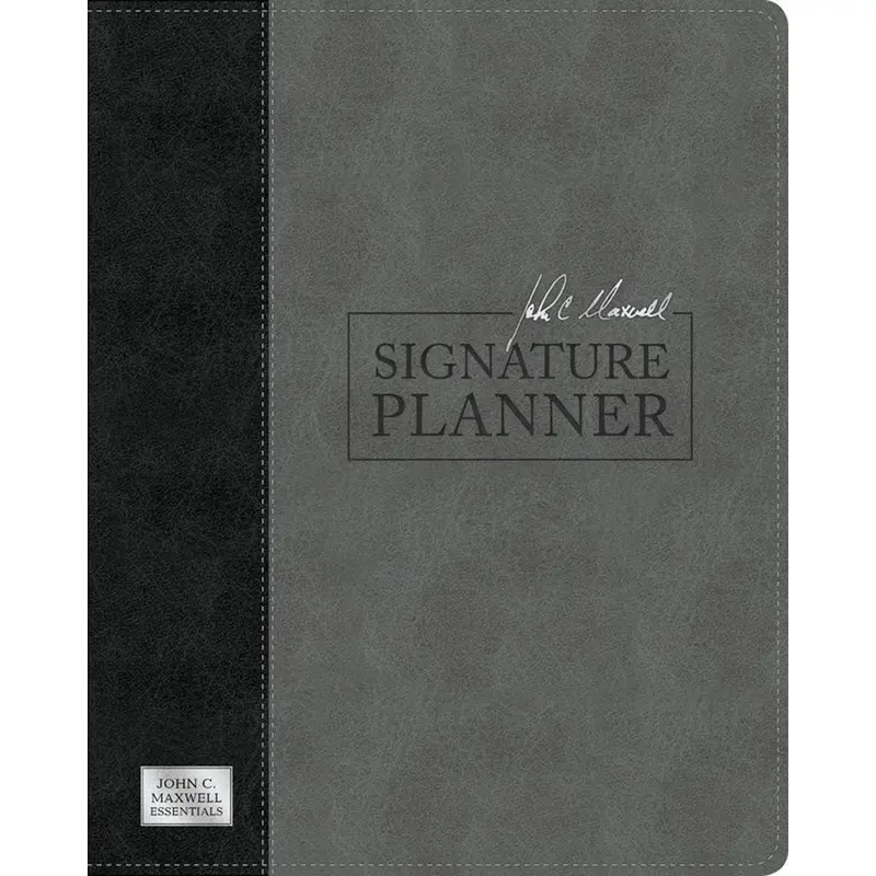 John C. Maxwell Signature Planner: Premium Faux Leather Edition (Gray/Black) 1
