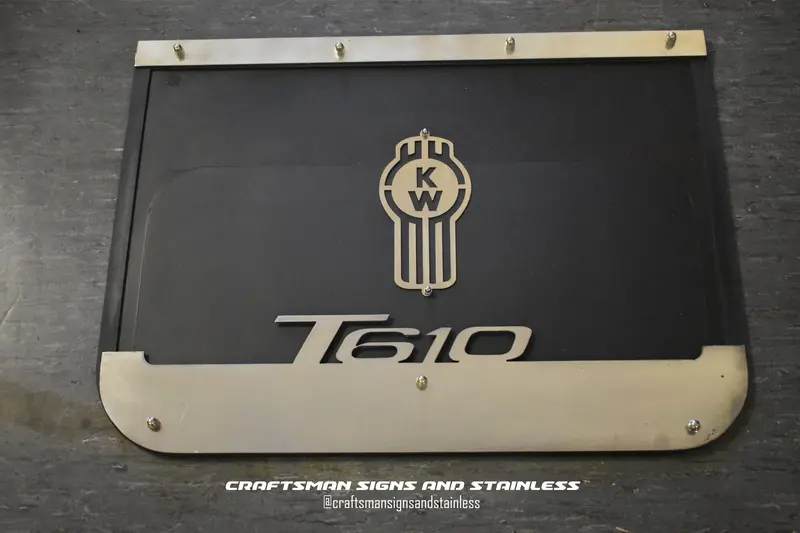 Kenworth T610 Stainless Steel Mudflap Counterweight 1