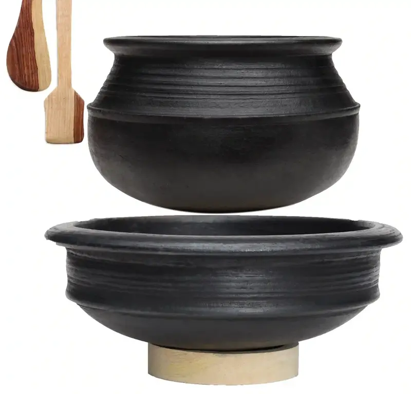 Kerala-Style Meen Chatti & Clay Handi Combo – Traditional Fish Curry Pot Set 1