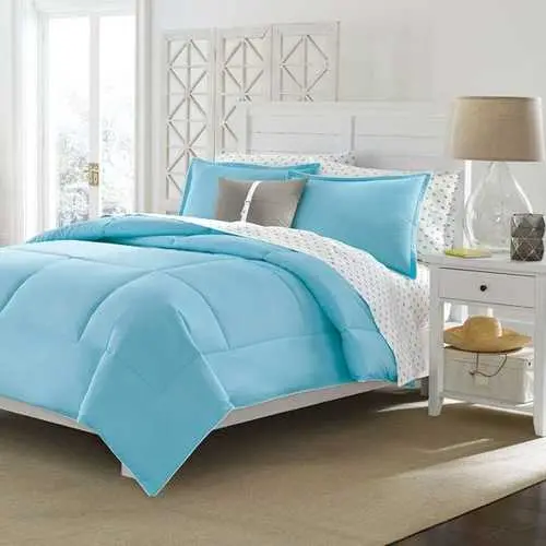 King Blue Topaz Cotton Comforter Set – Machine-Washable & Wrinkle-Resistant 1