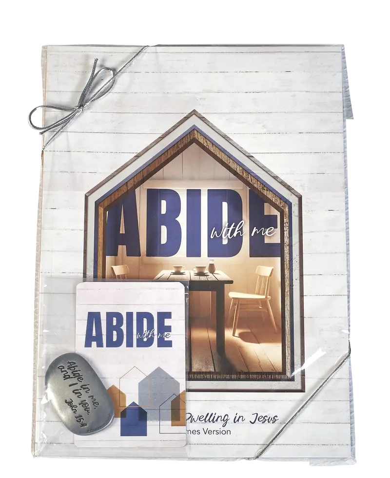 Kjv Devotional Experience Kit: Pewter Thumb Stone, Book, And Encouragement Card – 'Abide With Me' 1