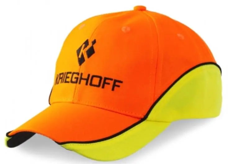 Krieghoff Blaze Orange & Yellow Cotton Twill Hunting Hat 1
