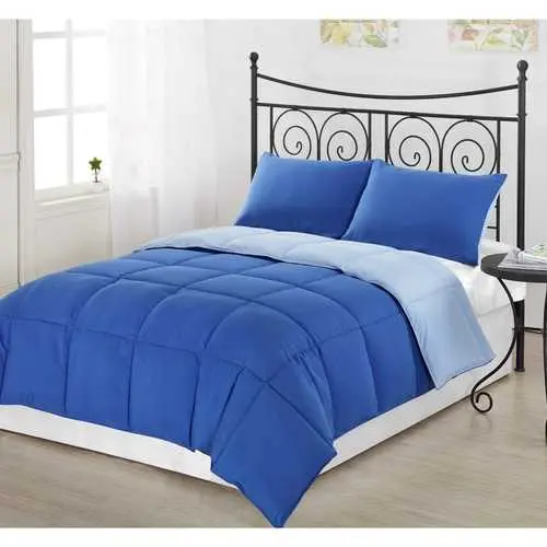 Light Blue & Royal Blue Microfiber Comforter Set – King/Cal King, 3-Piece With Shams 1