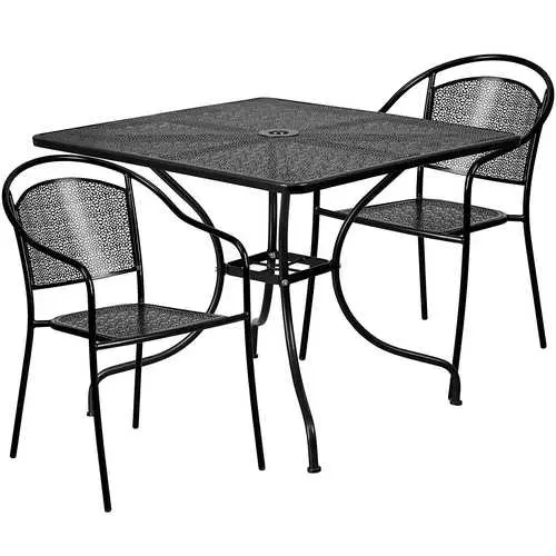 Light Grey Steel 3-Piece Outdoor Patio Furniture Set 1