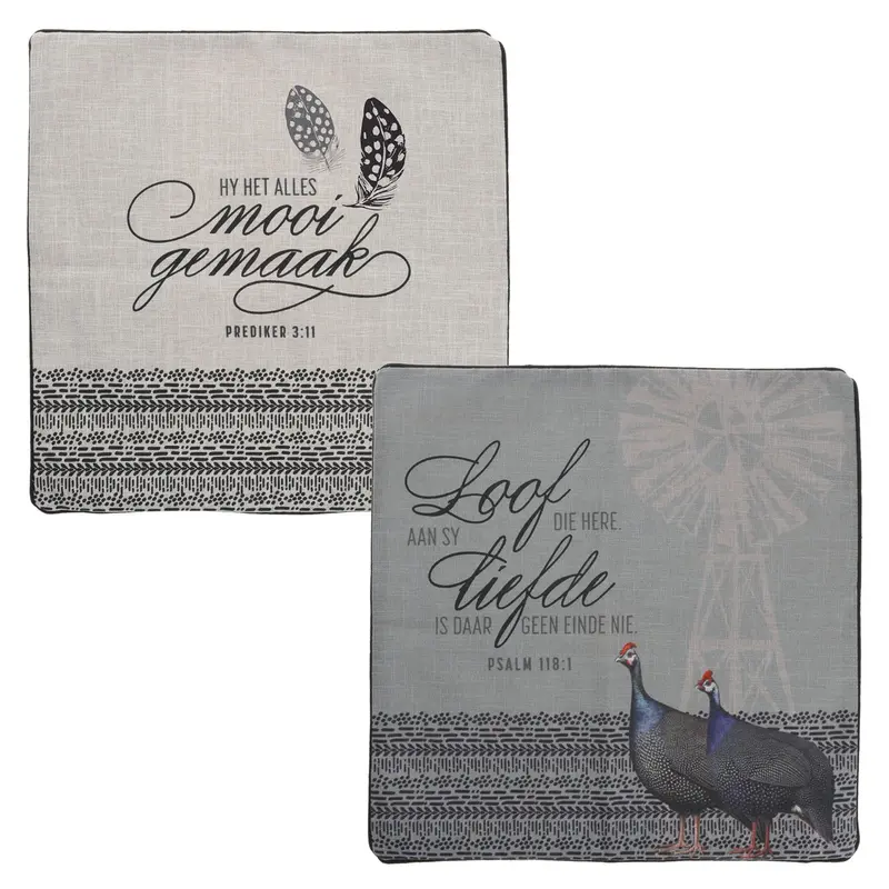 Loof Die Here – Afrikaans Two-Piece Square Pillowcase Set 1