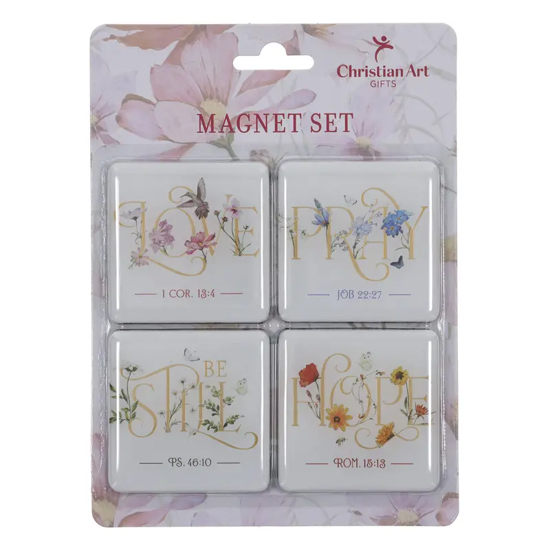'Love, Hope, Pray, Be Still' Four-Piece Magnetic Affirmation Set 1