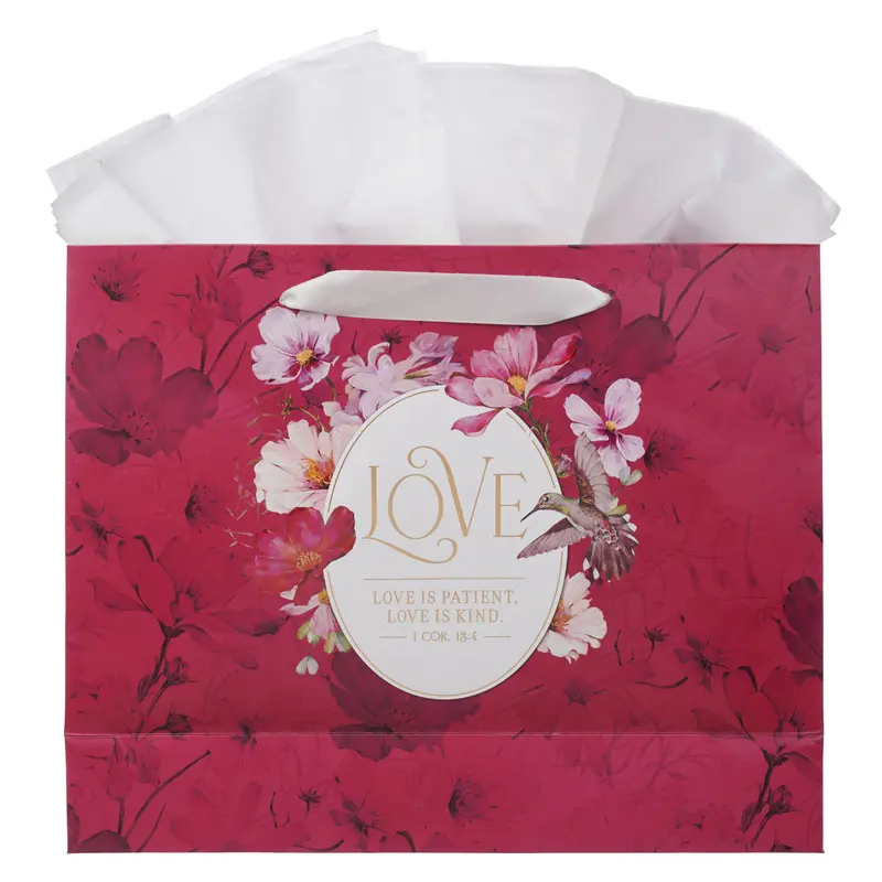 'Love' Landscape-Print Gift Bag With Attached Gift Tag 2