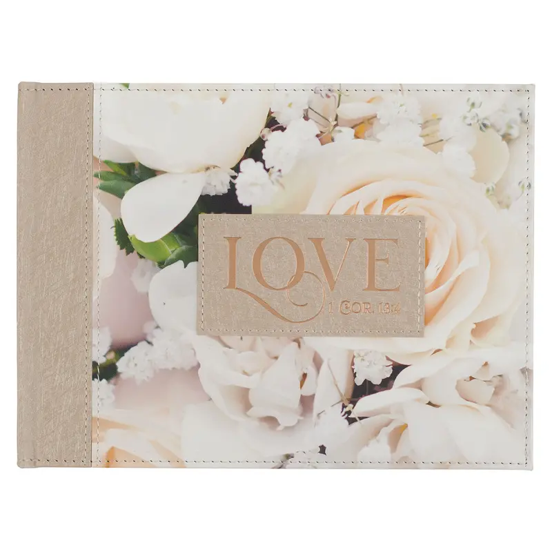 Love-Themed Floral Faux Leather Guest Book 1