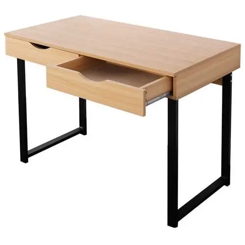 Low-Profile Laptop Desk – Modern Computer Workstation With Dual Drawers 1