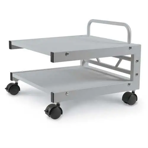 Low-Profile Printer Stand With Integrated Paper Shelf & Locking Casters 1