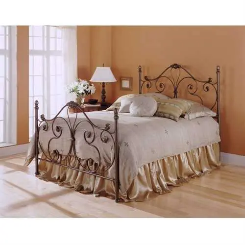 Majestic-Finish Metal Queen Bed Frame With Matching Headboard And Footboard 1