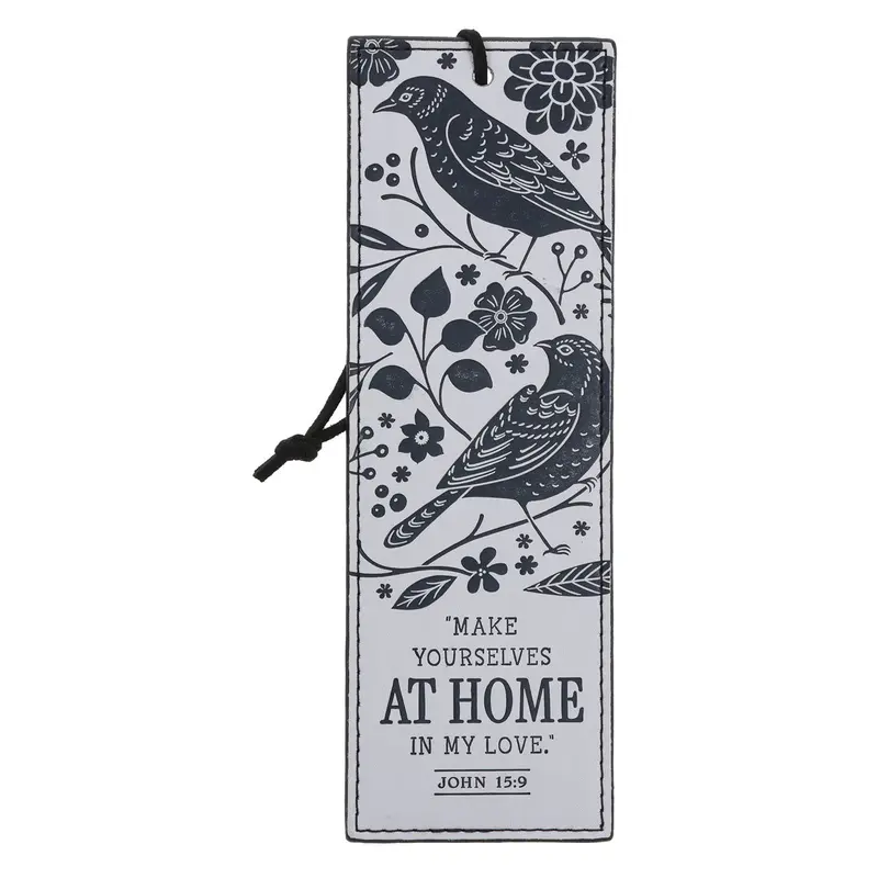 'Make Yourself At Home In My Love' Faux Leather Bookmark – Elegant Script Design 1
