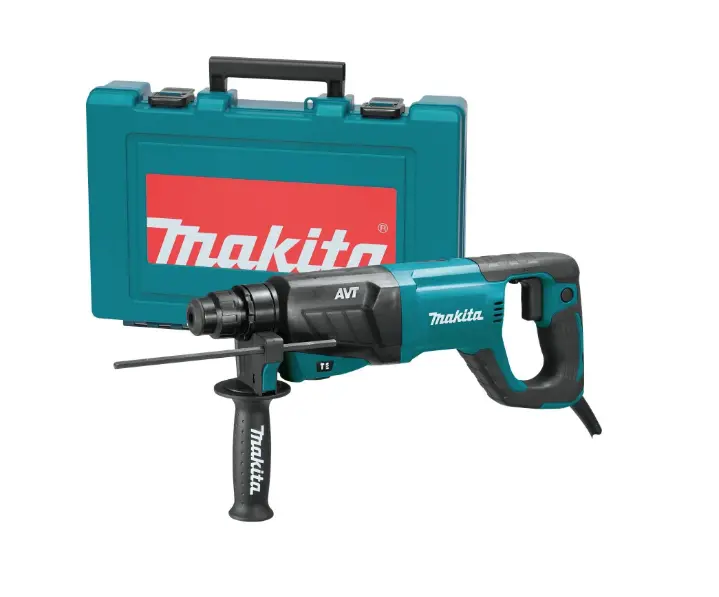 Makita Hr2641 8A Corded Sds-Plus Rotary Hammer – 1" Capacity With Avt & Side Handle 1