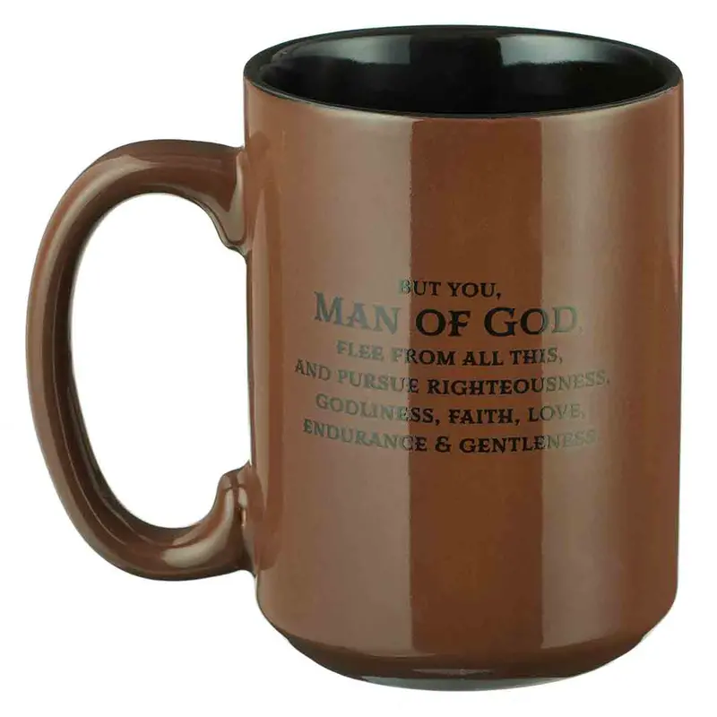 ‘Man Of God’ Ceramic Mug Featuring 1 Timothy 6:11 Scripture 2