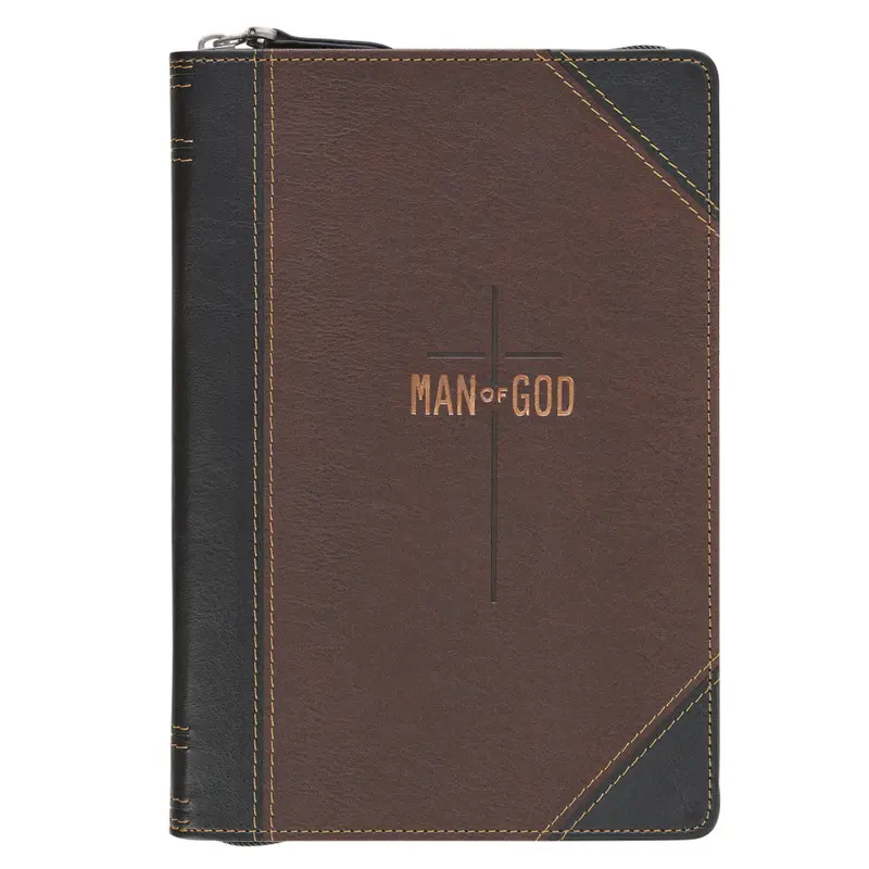 'Man Of God' Zipped Faux Leather Reflection Journal 1