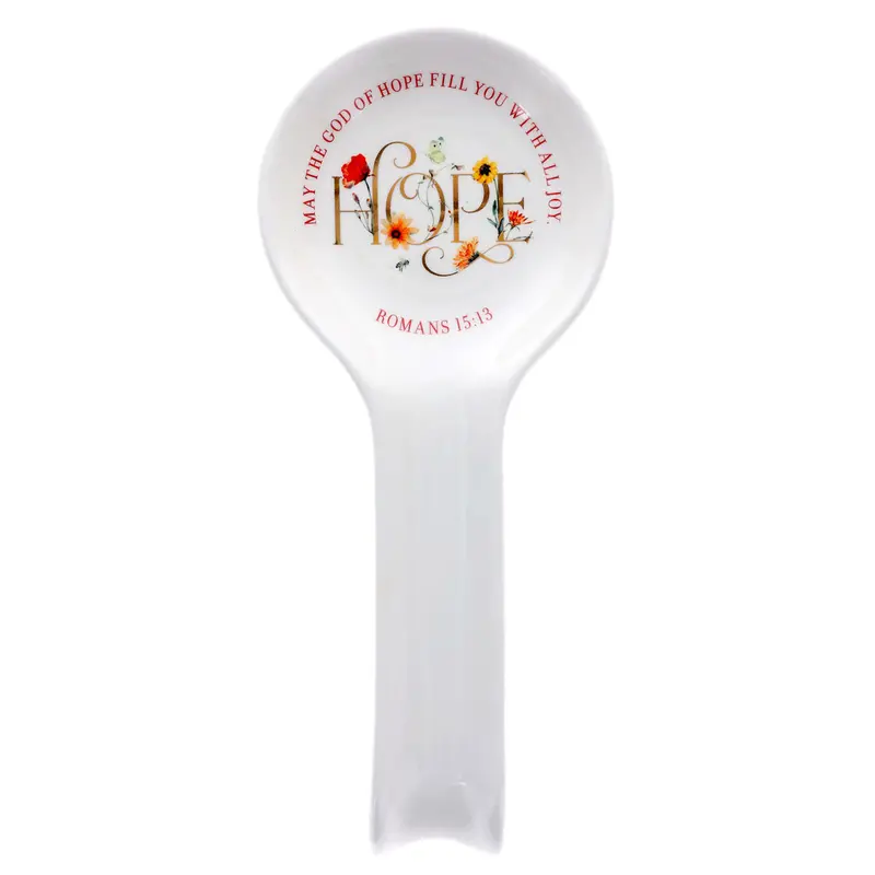'May The God Of Hope Fill You' Ceramic Spoon Rest – Kitchen Accent With Meaning 1