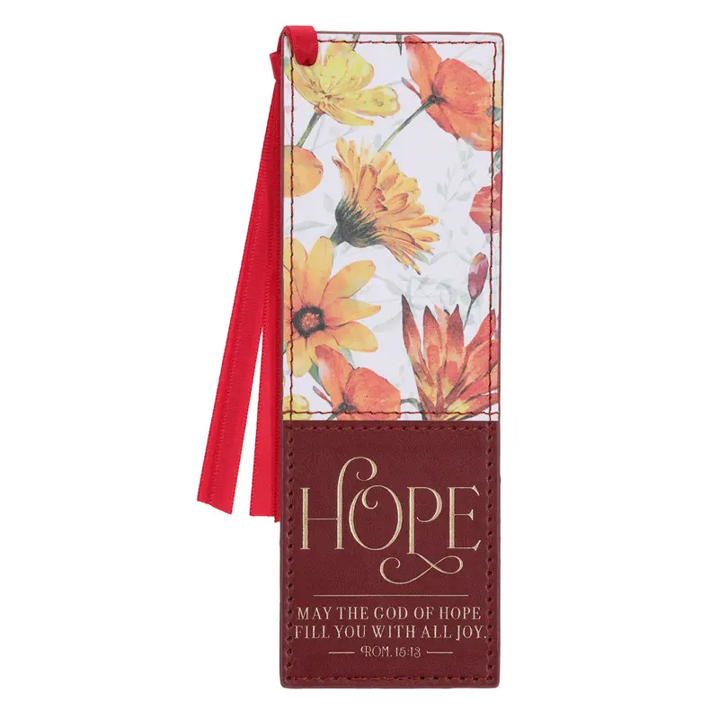 'May The God Of Hope Fill You' Faux Leather Bookmark – Elegant Scripture Accessory 1