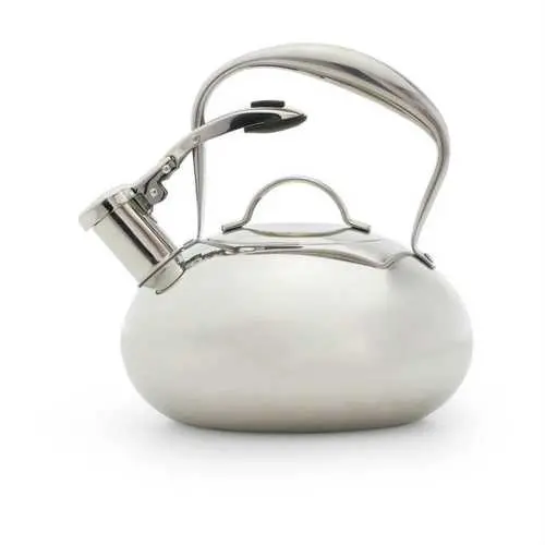 Mid-Century Industrial Tea Kettle – 2-Quart Stainless Steel With Mirror Finish 1