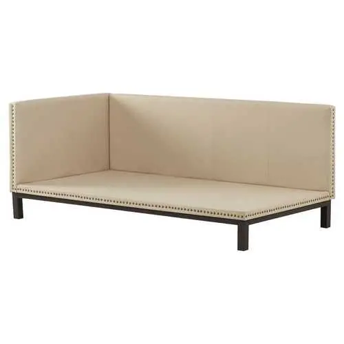 Mid-Century Modern Linen-Upholstered Daybed In Tan – Sofa-Style Seating 1