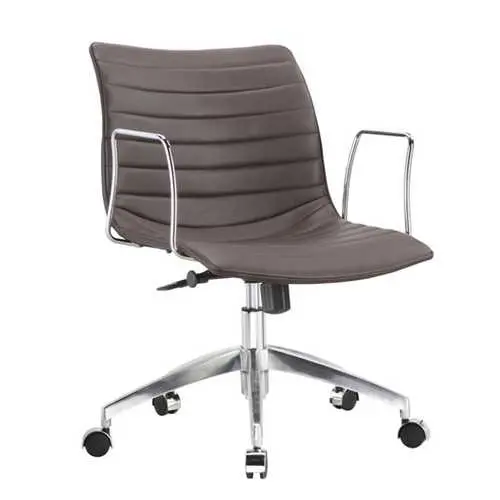 Mid-Century Modern Office Chair – Dark Brown, Mid-Back, 26.7" Wide Seat 1
