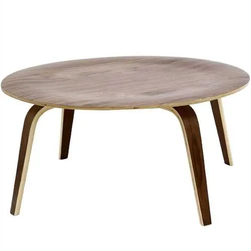 Mid-Century Molded Plywood Coffee Table – Walnut Finish Living Room Accent 1
