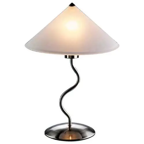 Mid-Century Touch-Control Table Lamp – 19-Inch Frosted Glass Cone Shade 1