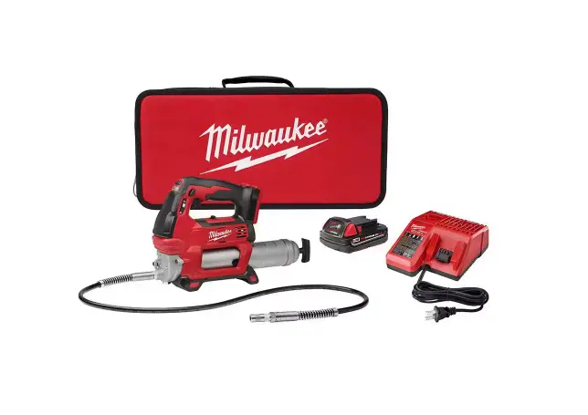 Milwaukee 2646-21Ct M18 Grease Gun Kit – Includes 1.5Ah Battery, Charger & Tool Bag 1
