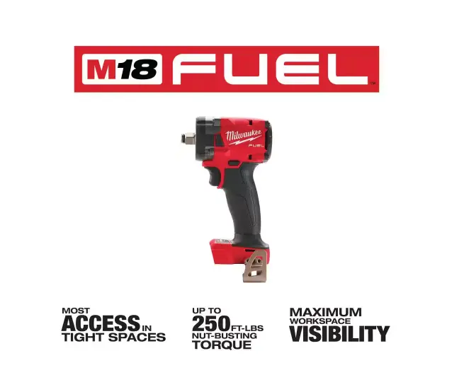 Milwaukee 2855-20 M18 Fuel 1/2" Compact Impact Wrench – Bare Tool 1