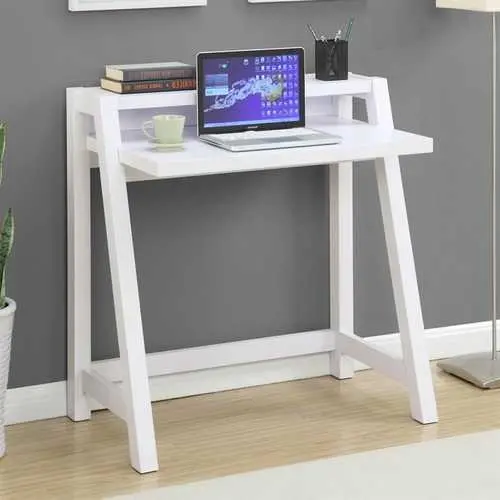 Minimalist White Laptop Desk – Compact Modern Computer Workstation 1
