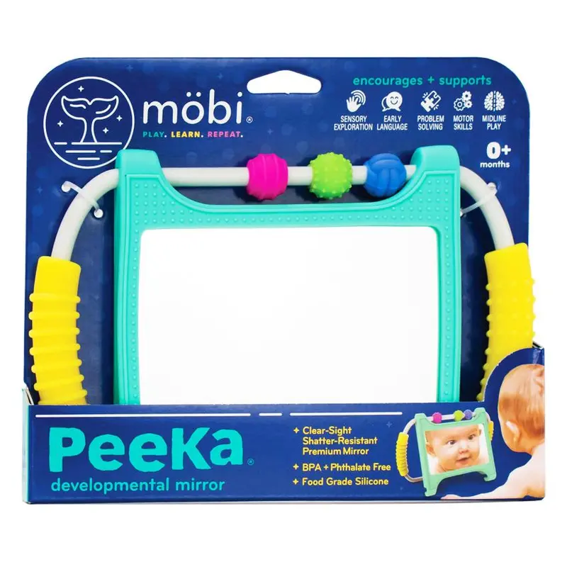 Mobi Peeka Mirror – Infant Development Mirror Toy With Safe Silicone Frame 1