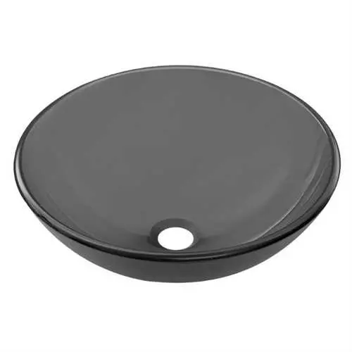 Mocha Round Vessel Sink – Tempered Glass Bathroom Vanity Basin 1