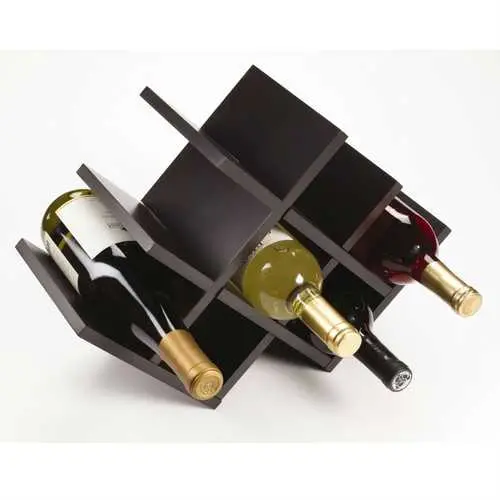 Modern 8-Bottle Wine Rack – Dark Brown Mariposa Design For Compact Storage 1