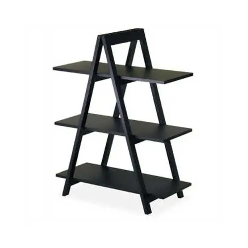 Modern Black 3-Tier A-Frame Bookshelf And Display Unit 1