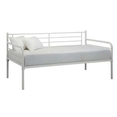 Modern Twin White Metal Daybed Frame For Small Spaces 1