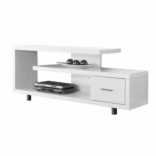 Modern White Tv Stand Designed For Flat Screens Up To 60 Inches 1